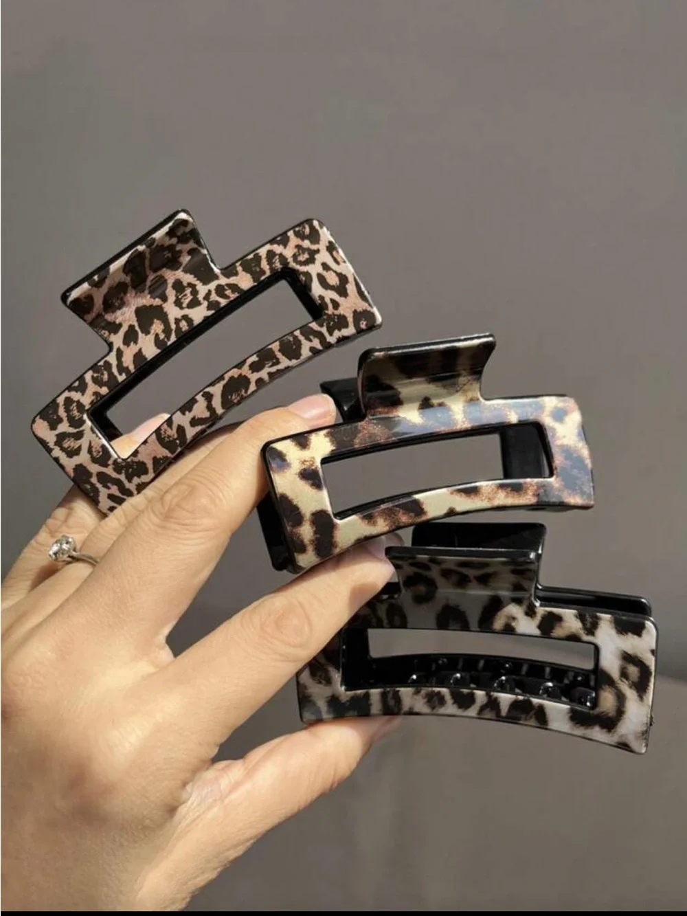 Leopard Print Hair Claw Clip - Multicolor